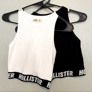 2 Hollister Crop Tops Black & White Size XS